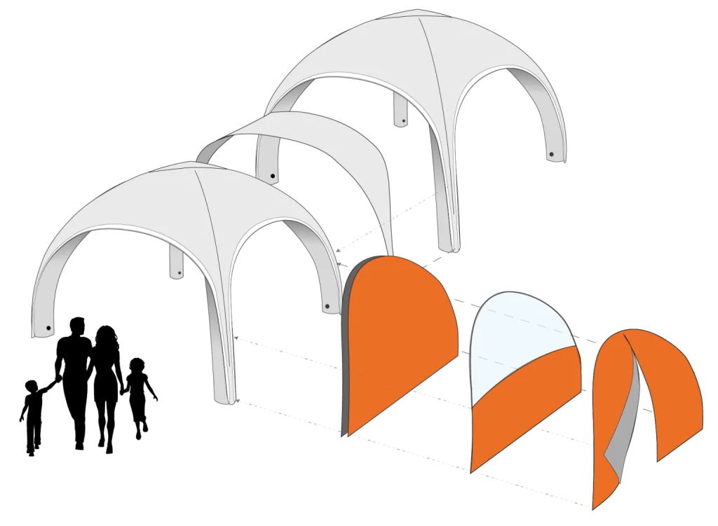 opblaasbare tentwand