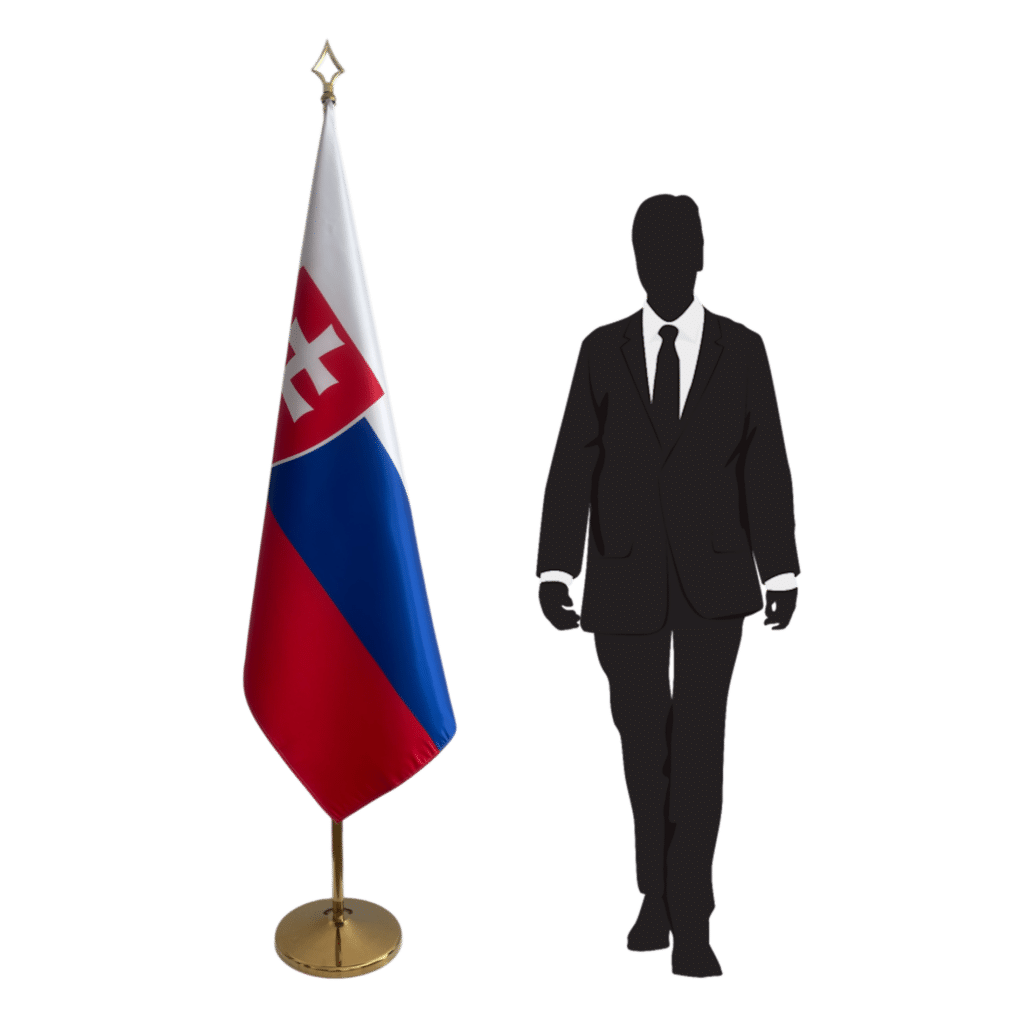 Slowaakse vlag op standaard