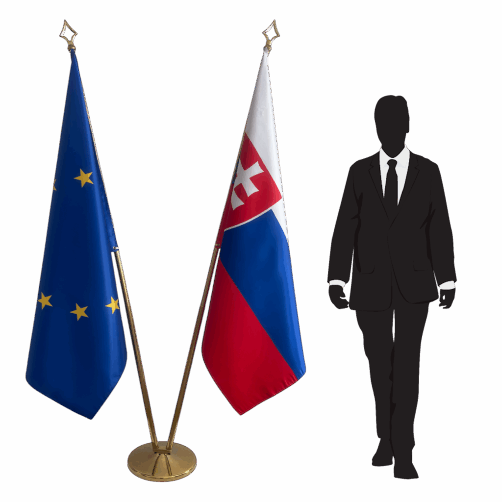 Slowaakse vlag op standaard