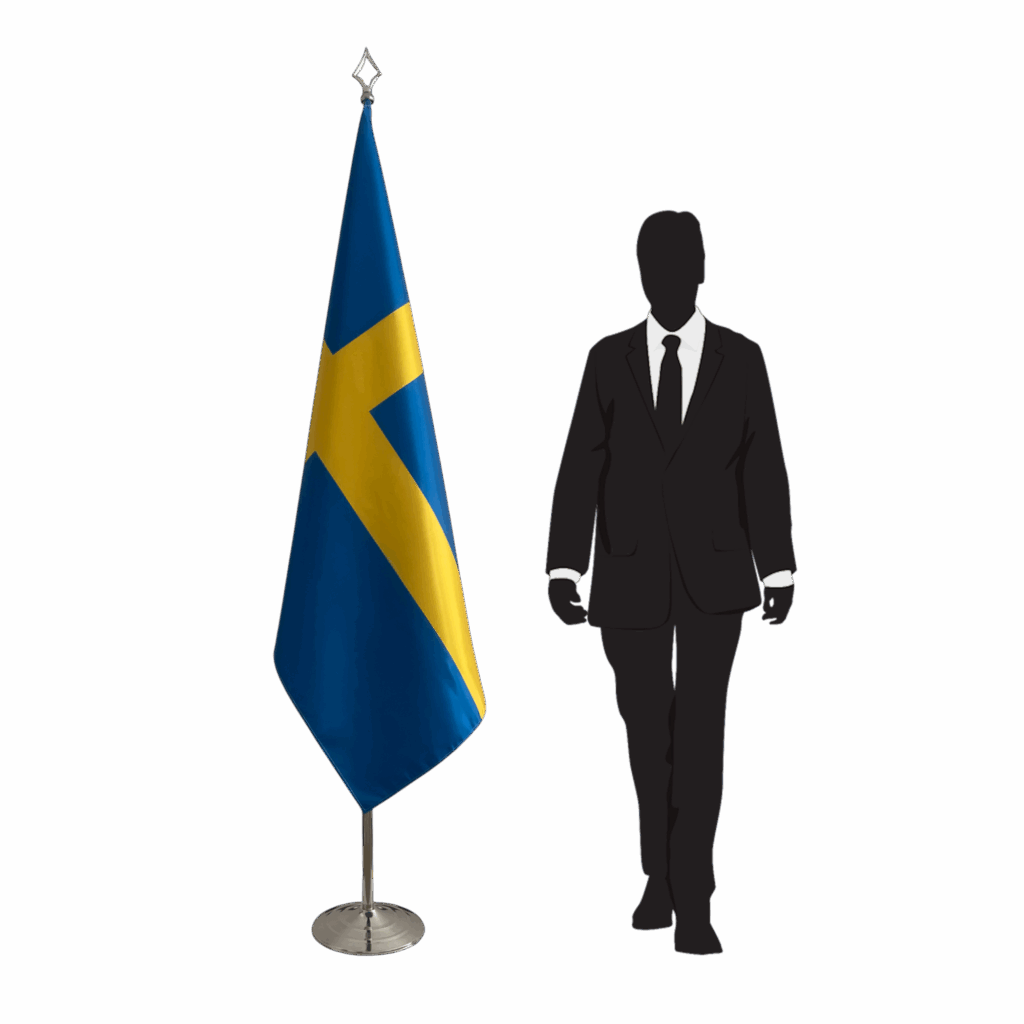 zwedenvlag op standaard