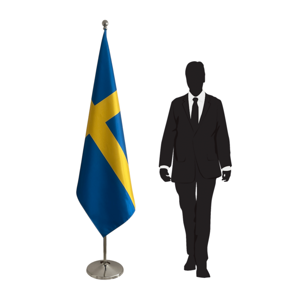 zwedenvlag op standaard