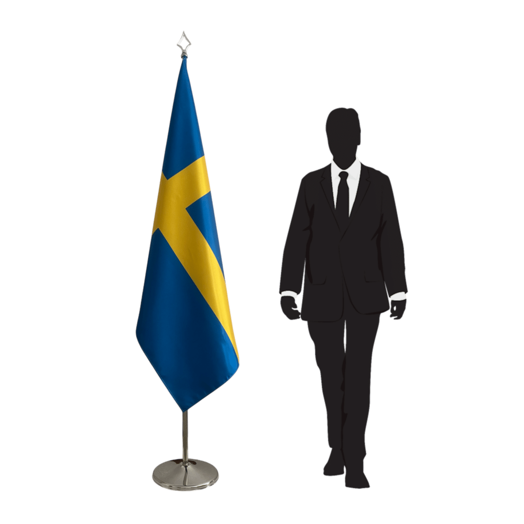 zwedenvlag op standaard