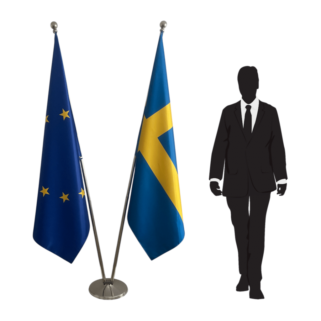 zwedenvlag op standaard