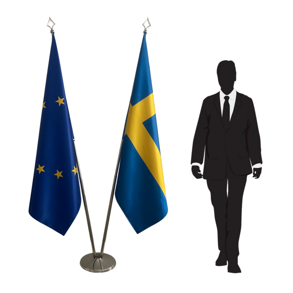 zwedenvlag op standaard