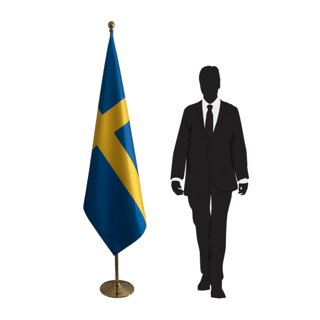 zwedenvlag op standaard
