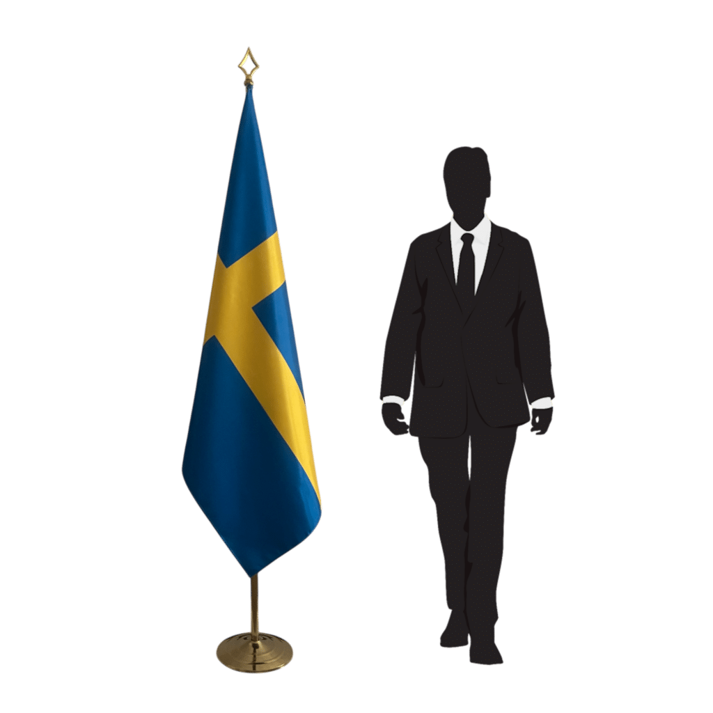 zwedenvlag op standaard