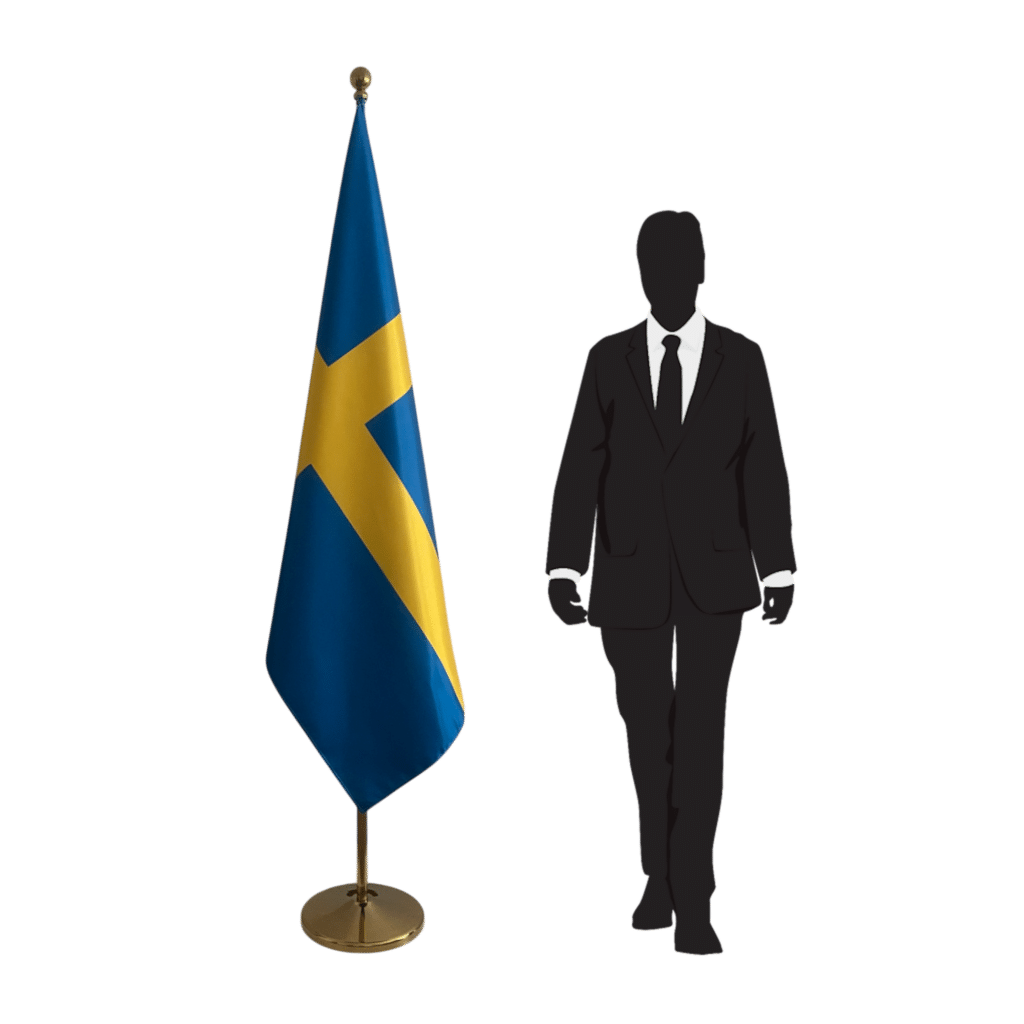 zwedenvlag op standaard