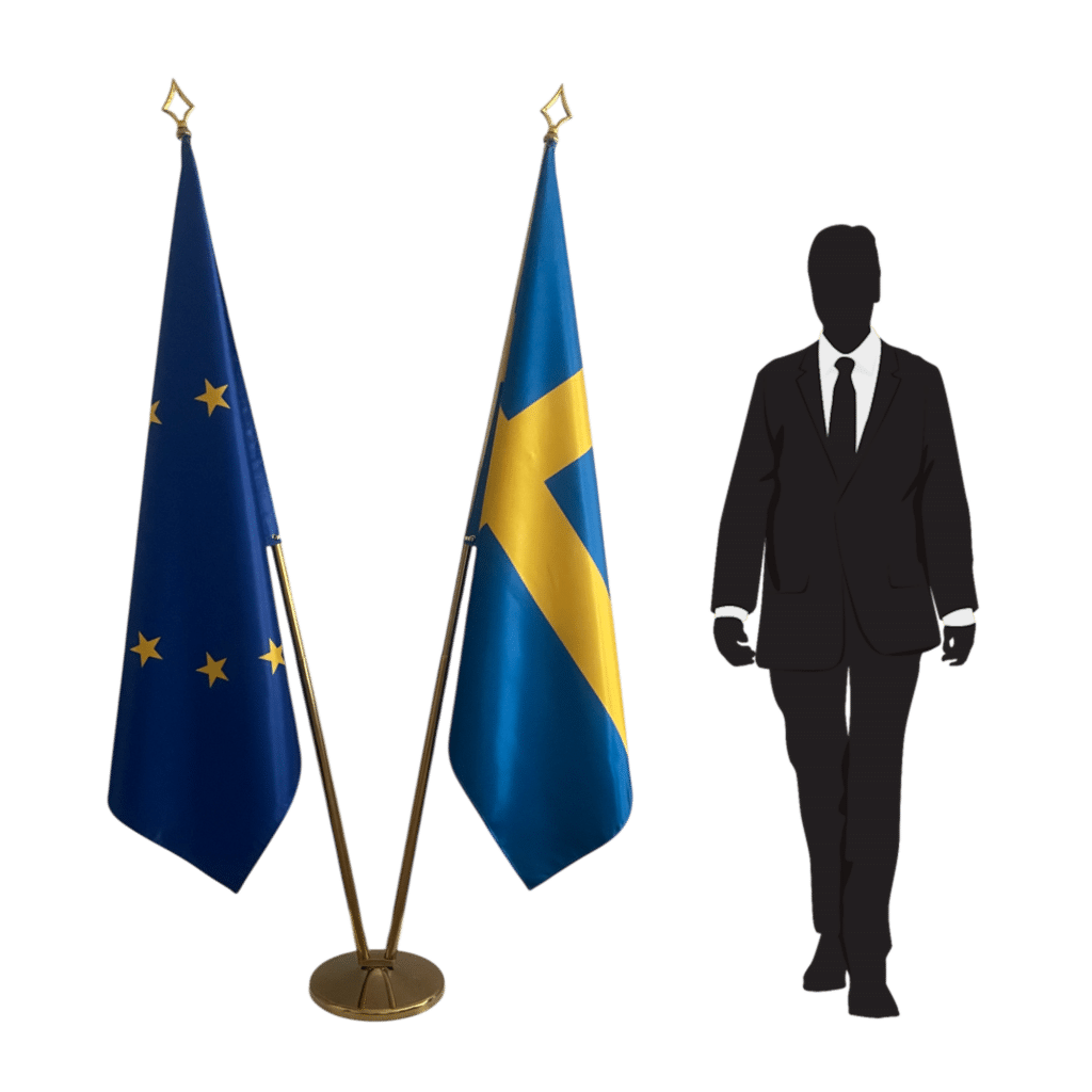 zwedenvlag op standaard