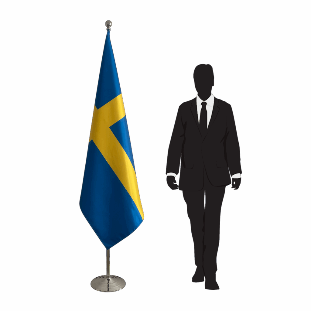 zwedenvlag op standaard