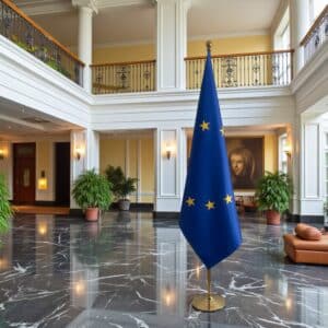 drapeau UE sur hampe