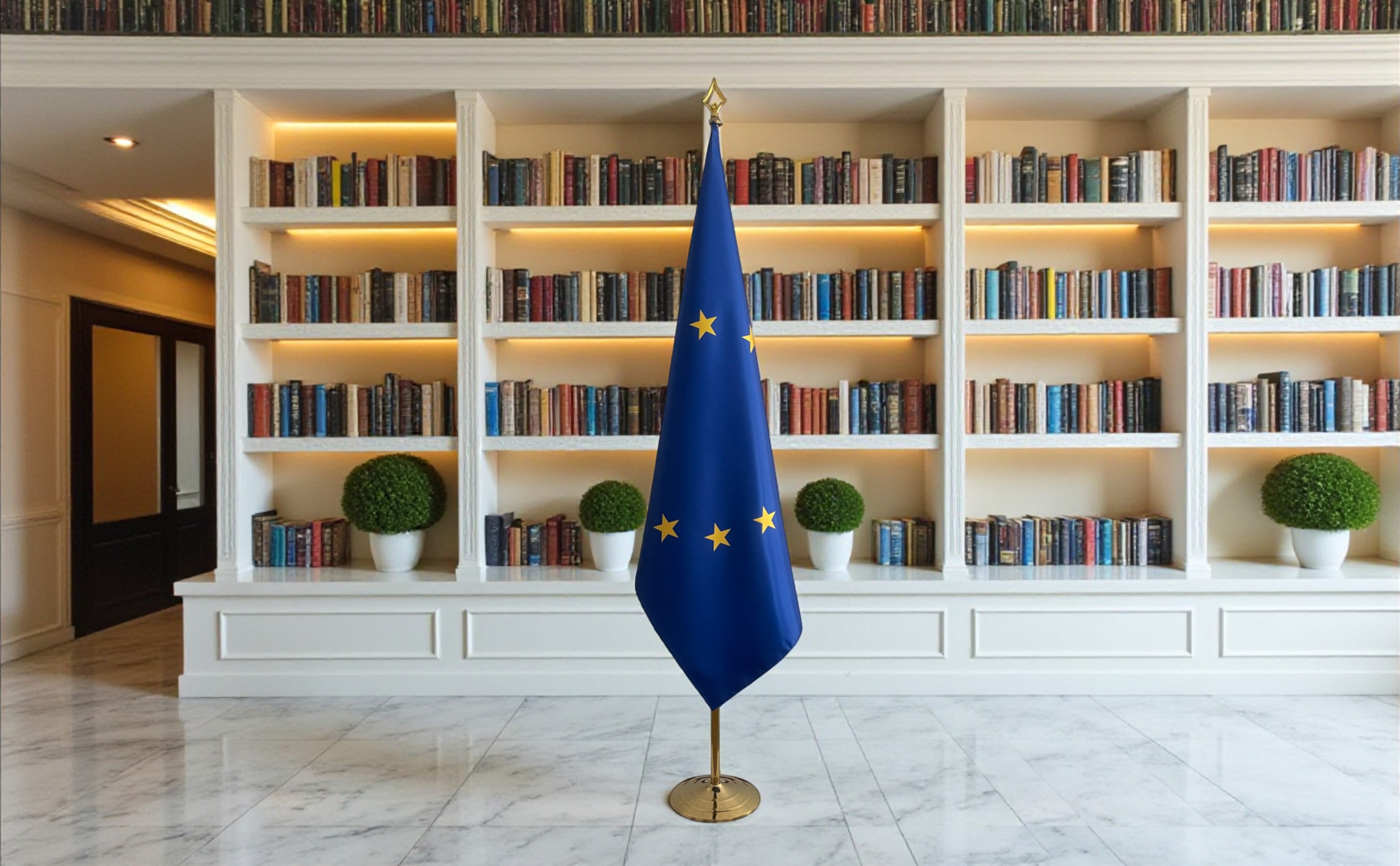drapeau UE sur hampe