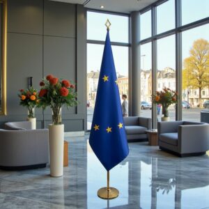 drapeau UE sur hampe