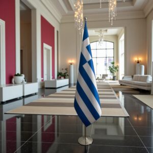 drapeau Grèce avec pied