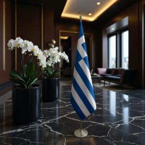 drapeau Grèce avec support