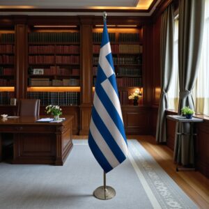 drapeau Grèce avec pied