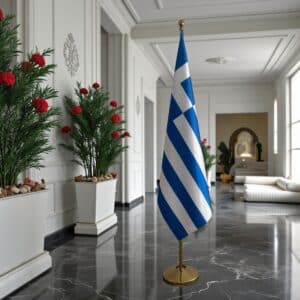 drapeau Grèce avec support