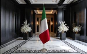 drapeau Italie sur hampe