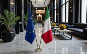 drapeau Italie et UE