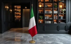 drapeau Italie avec hampe