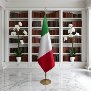 drapeau Italie avec hampe