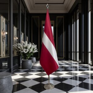 drapeau Lettonie avec pied