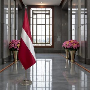 drapeau Lettonie sur mât