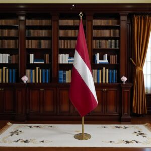 drapeau Lettonie avec socle