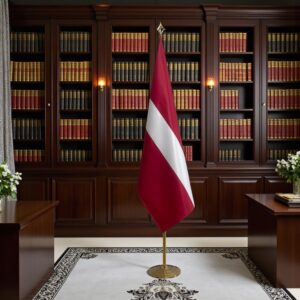 drapeau Lettonie avec socle