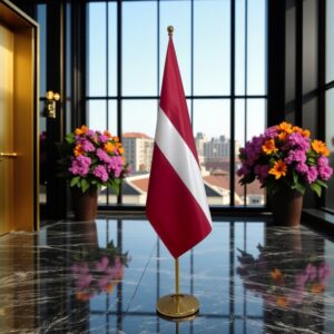 drapeau Lettonie avec socle