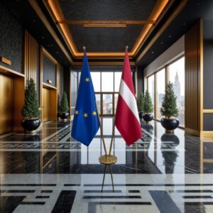 drapeau Lettonie et UE