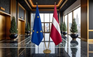 drapeau Lettonie et UE