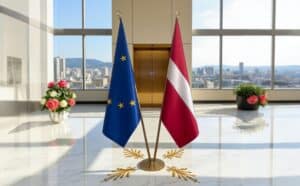 drapeau Lettonie et UE