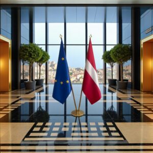 drapeau Lettonie et UE