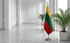 drapeau Lituanie sur pied