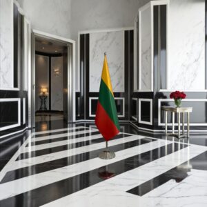 drapeau Lituanie sur pied