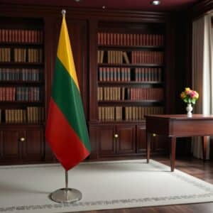 drapeau Lituanie sur pied