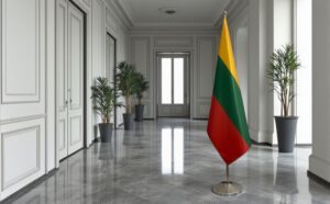 drapeau Lituanie sur pied
