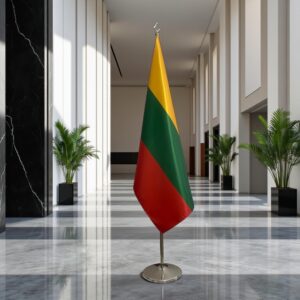 drapeau Lituanie sur pied