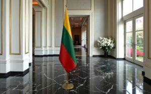 drapeau Lituanie sur socle