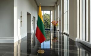 drapeau Lituanie sur hampe