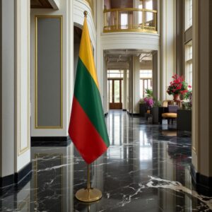 drapeau Lituanie sur hampe