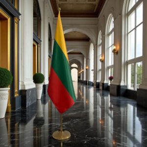drapeau Lituanie sur hampe
