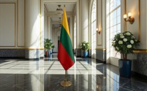 drapeau Lituanie sur socle