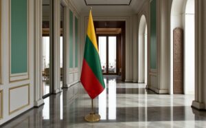 drapeau Lituanie sur hampe