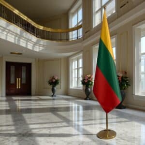 drapeau Lituanie sur hampe