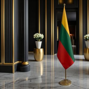 drapeau Lituanie sur hampe