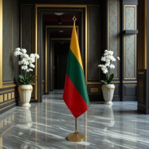 drapeau Lituanie sur hampe