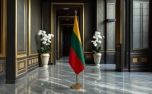 drapeau Lituanie sur hampe