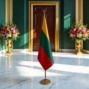 drapeau Lituanie sur hampe
