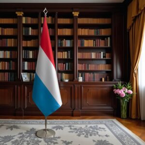 drapeau Luxembourg sur socle